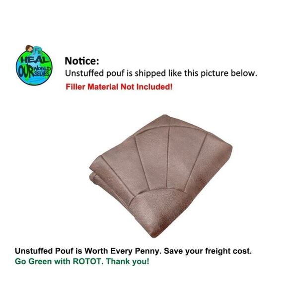 ROTOT Decorative Pouf, Ottoman, Bean Bag Chair,Foot Rest, Storage Unstuffed NEW - Picture 5 of 7